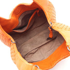 Bottega Veneta Shoulder Bag Campana Intrecciato Orange Leather — view 3