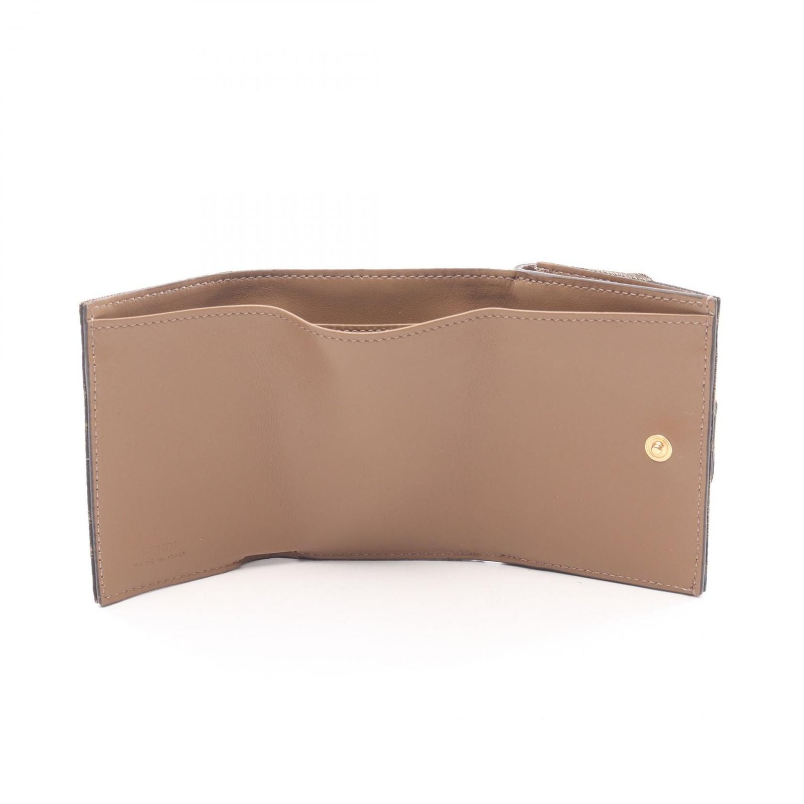 Fendi Trifold Wallet Baguette Zucca Brown Canvas Micro — view 3