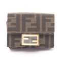 Fendi Trifold Wallet Baguette Zucca Brown Canvas Micro