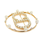 Dior Clair D Lune Brooch Metal Resin Pearl Gold — view 4