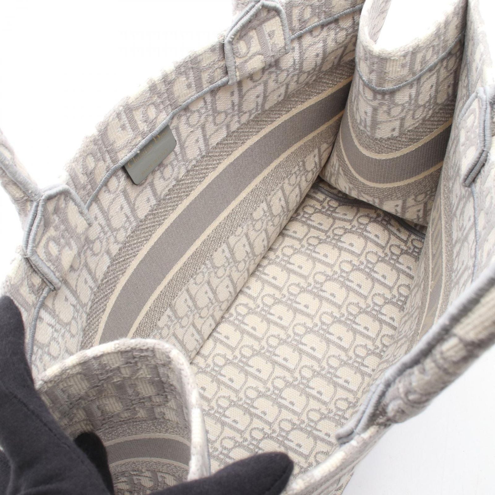 Dior Tote Book Gray Canvas — view 3