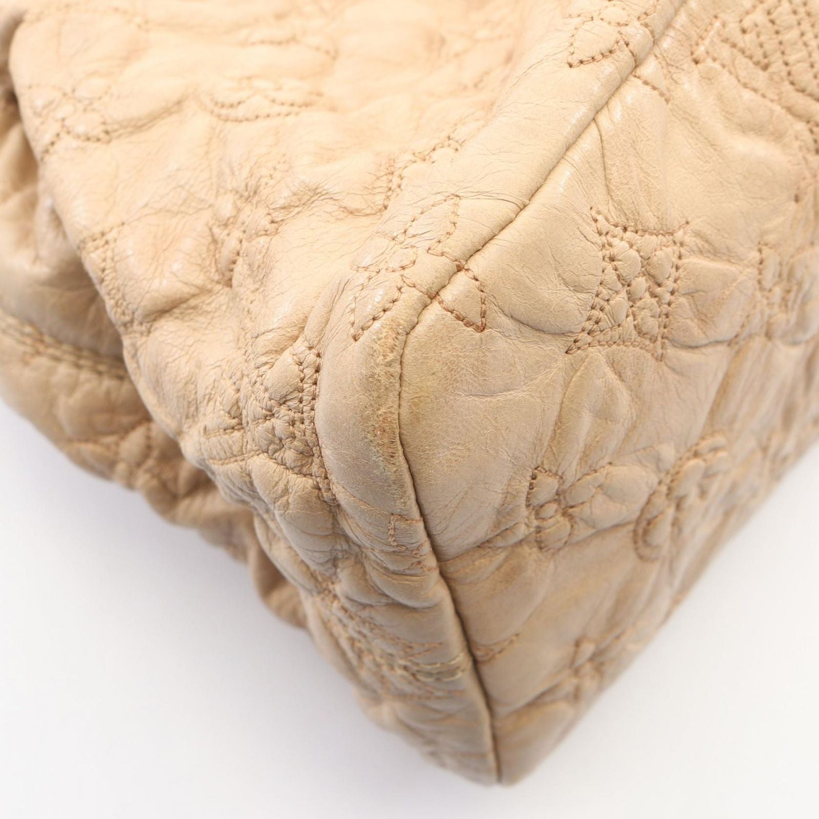 Louis Vuitton Shoulder Bag Stratus PM Beige Leather — view 7