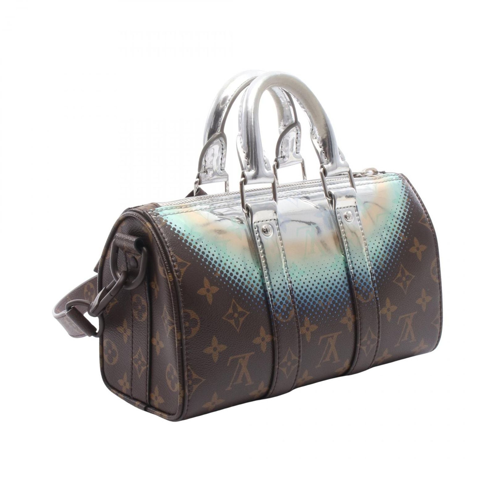 Louis Vuitton Handbag Keepall Bandouliere 25 2-Way Silver Canvas — view 2