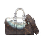Louis Vuitton Handbag Keepall Bandouliere 25 2-Way Silver Canvas