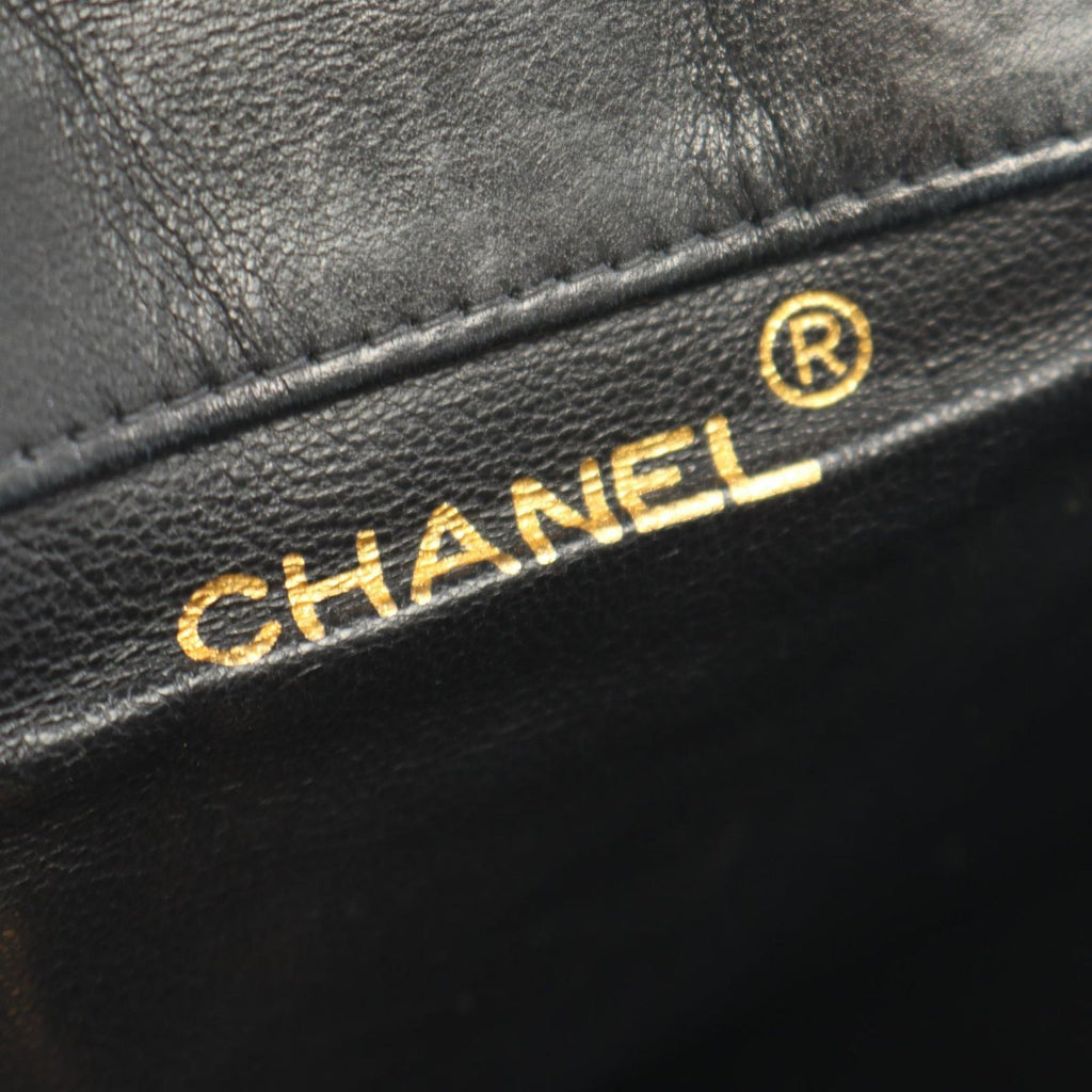 Chanel Backpack Quilted Black Lambskin Double Turnlock Chain — view 4