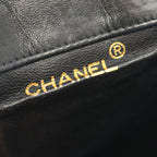 Chanel Backpack Quilted Black Lambskin Double Turnlock Chain — view 4