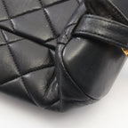 Chanel Backpack Quilted Black Lambskin Double Turnlock Chain — view 7