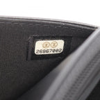 Chanel Shoulder Bag Quilted Black Caviar Leather Chain Wallet — view 6