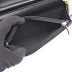 Chanel Shoulder Bag Quilted Black Caviar Leather Chain Wallet — view 4