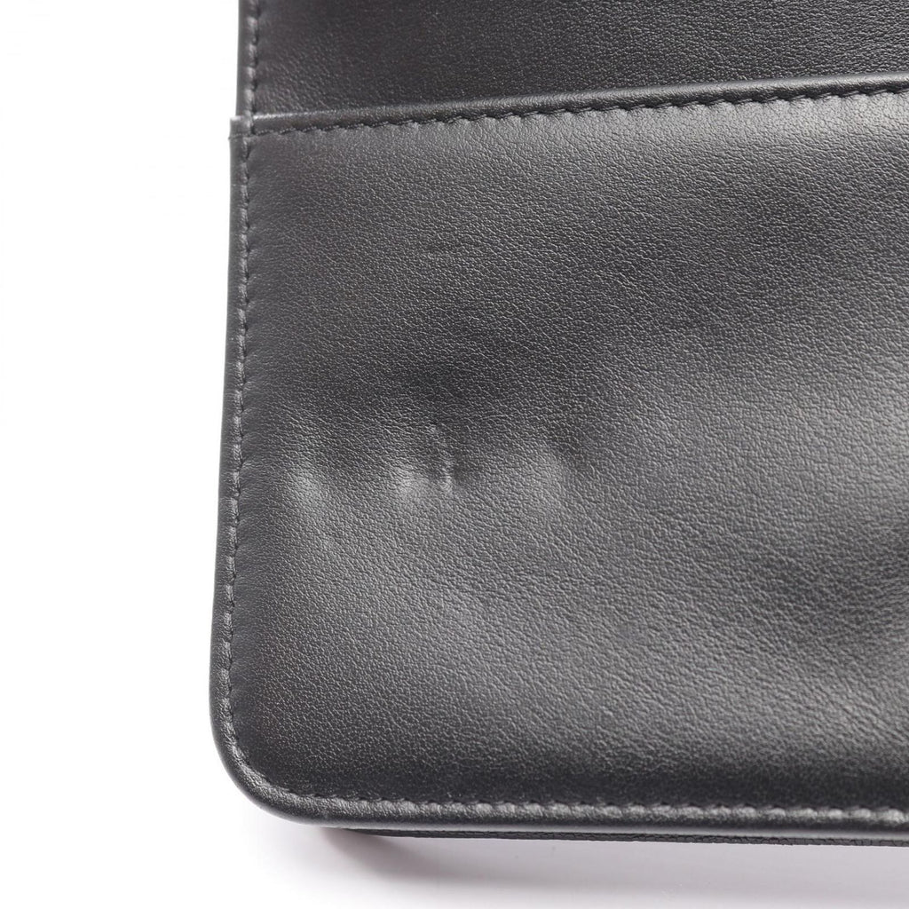 Chanel Shoulder Bag Quilted Black Caviar Leather Chain Wallet — view 7