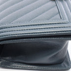 Chanel Shoulder Bag Blue Green Caviar Leather Stitch Chain — view 7