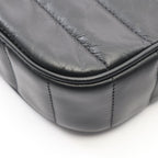 Celine Shoulder Bag Monochrome Black Leather Matelasse Chain — view 7