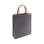 Celine Tote Small Vertical Cover Triomphe 2-Way Black Brown Canvas Leather — view 2