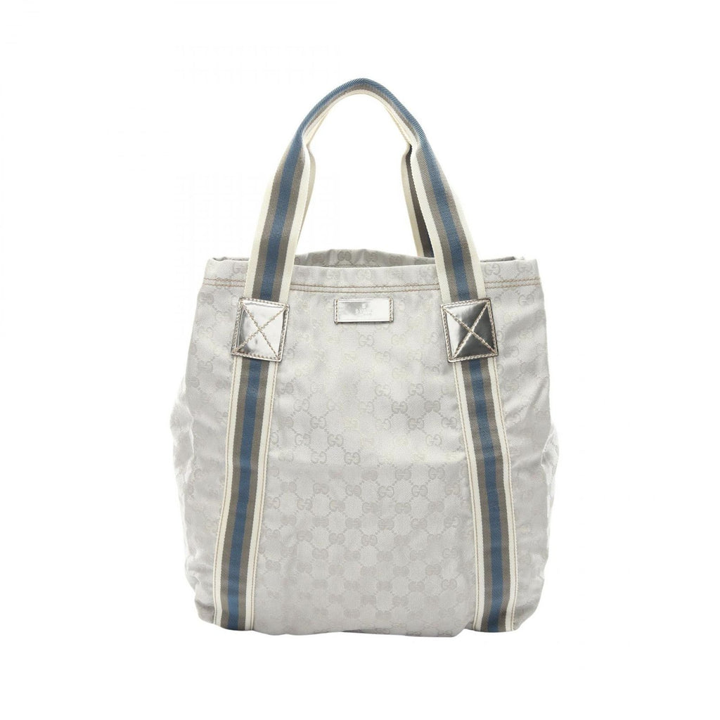 Gucci Tote GG Canvas Sherry Line Silver