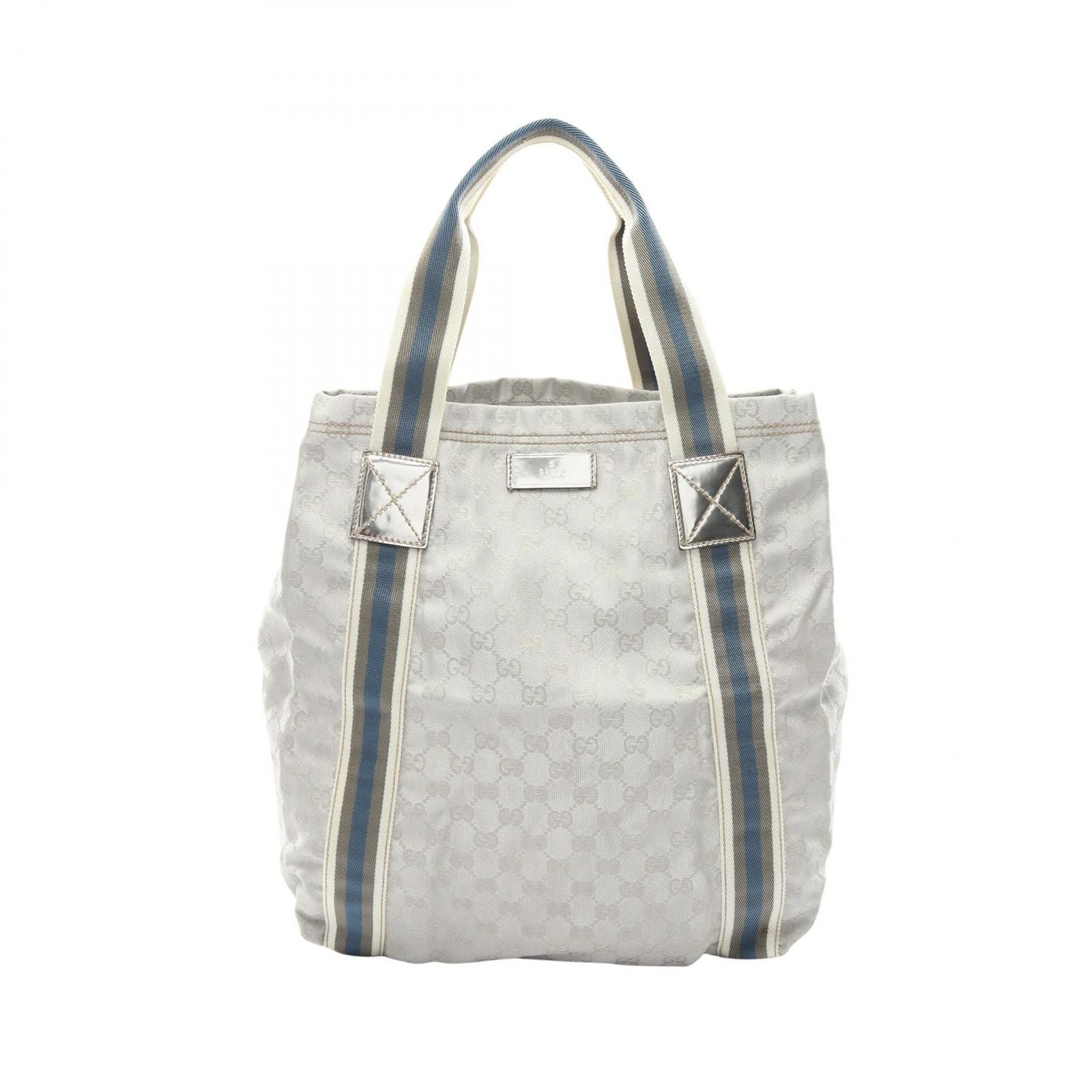 Gucci Tote GG Canvas Sherry Line Silver