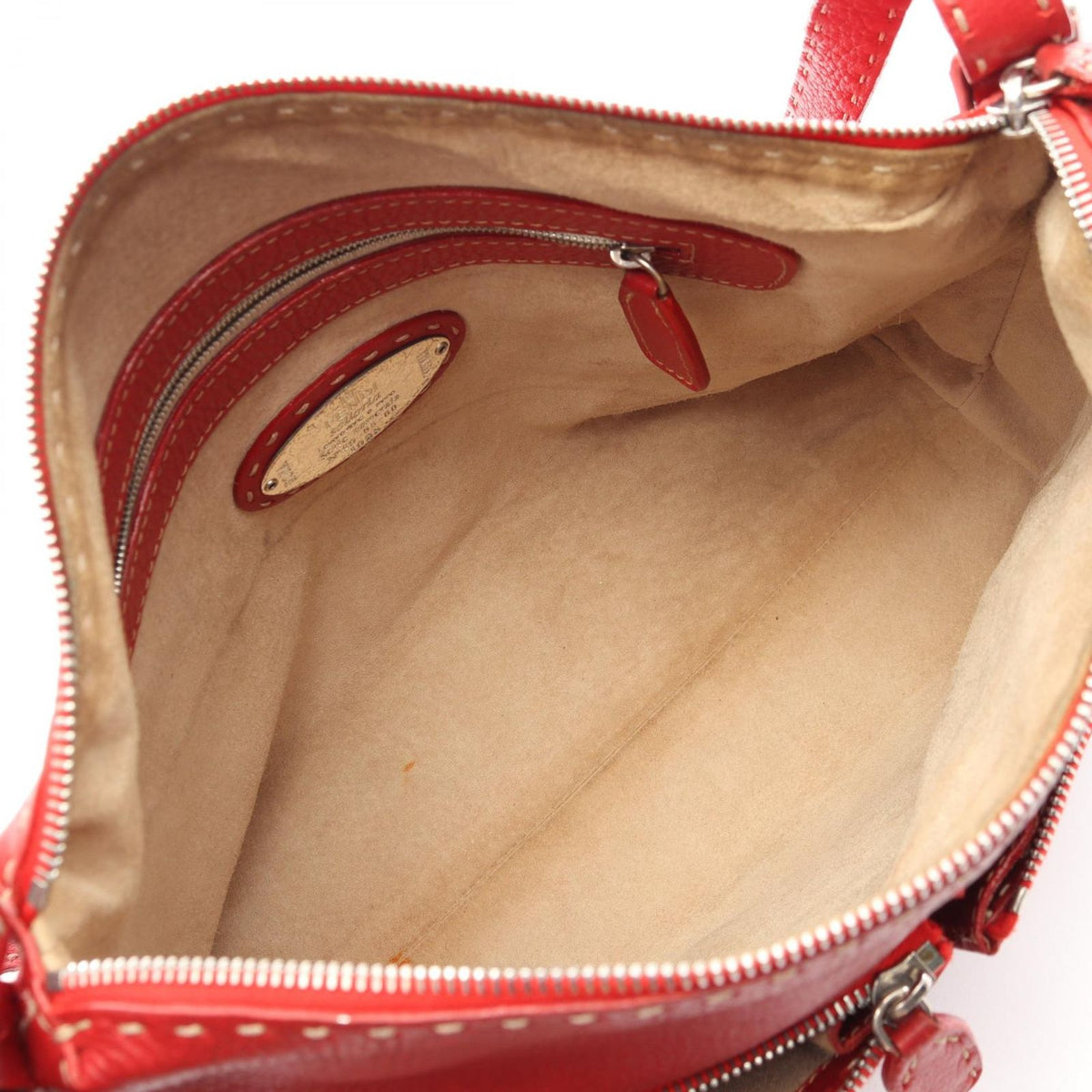 Fendi Shoulder Bag Selleria Red Leather — view 3