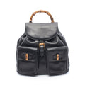 Gucci Backpack Bamboo 003 Black Leather