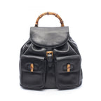 Gucci Backpack Bamboo 003 Black Leather