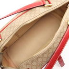 Celine Macadam Beige Red Canvas Leather Shoulder — view 3
