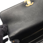 Chanel Shoulder Bag Quilted 2-Way Black Lambskin Chain — view 7