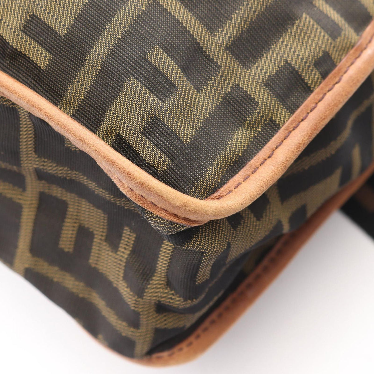 Fendi Shoulder Bag Zucca Brown Canvas Leather — view 7
