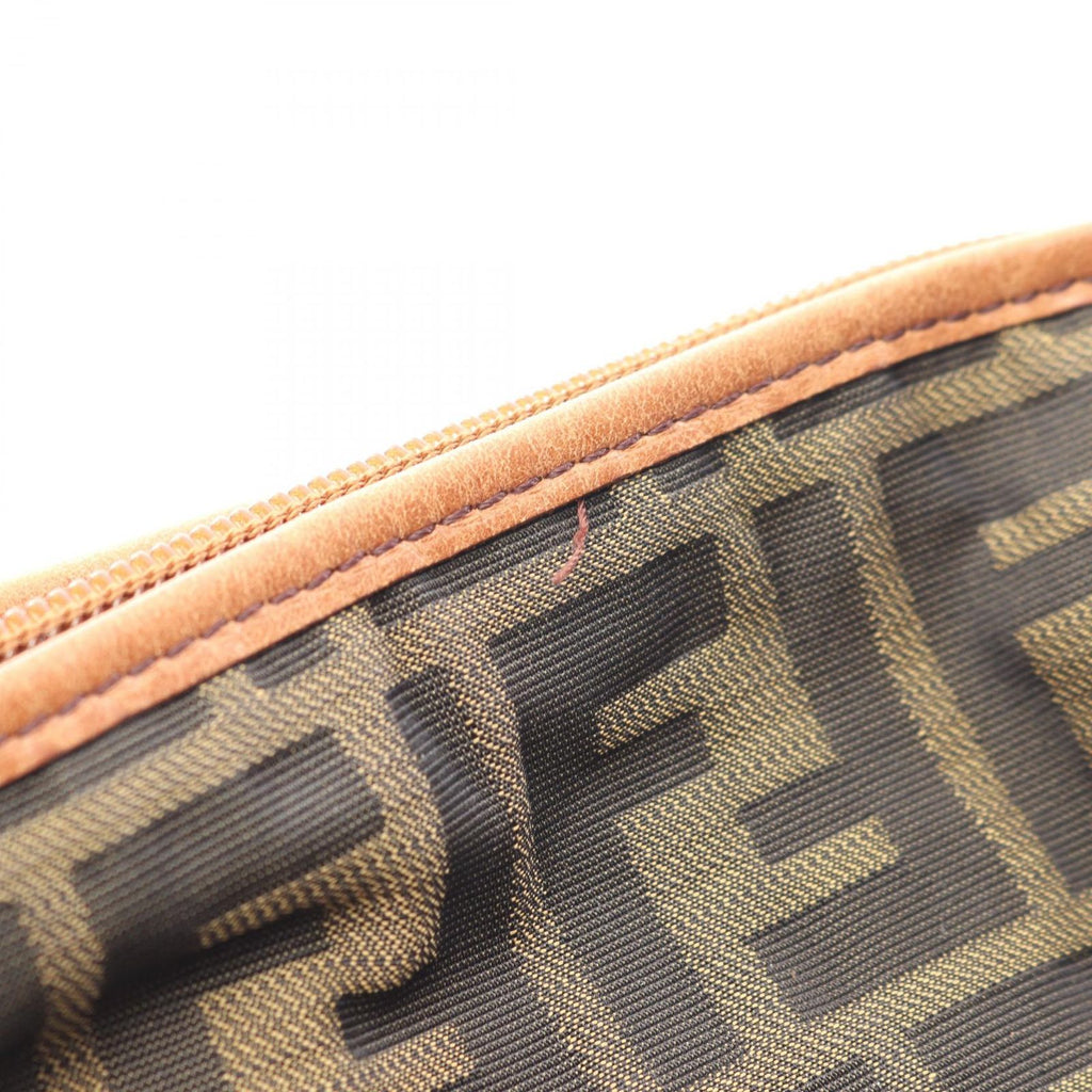 Fendi Shoulder Bag Zucca Brown Canvas Leather — view 8