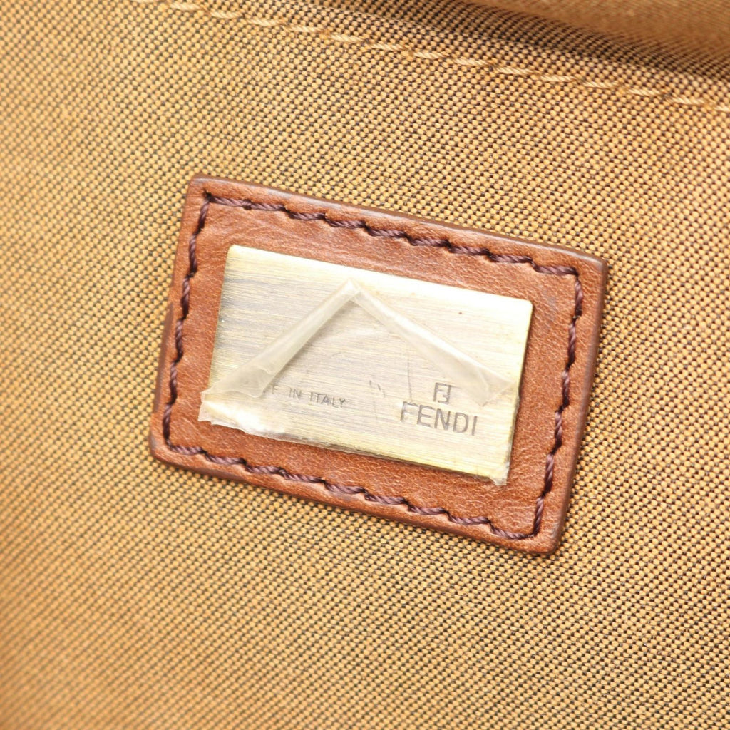 Fendi Shoulder Bag Zucca Brown Canvas Leather — view 4