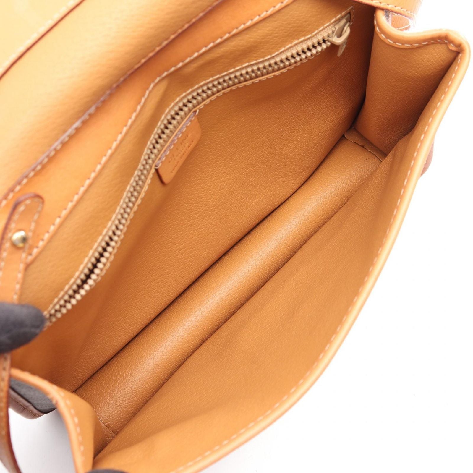 Celine Shoulder Bag Macadam Bag Dark Brown Canvas Leather — view 3