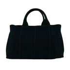 Prada Canapa Triangle Logo Canvas 2-Way Shoulder Bag Tote Black — view 3