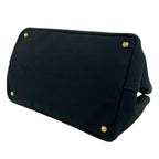 Prada Canapa Triangle Logo Canvas 2-Way Shoulder Bag Tote Black — view 8