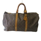 Louis Vuitton Monogram Keepall 50 Boston Bag Travel Purse Brown