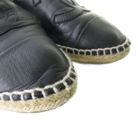 Chanel Espadrilles Slip on Shoes Lambskin Black — view 8
