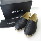Chanel Espadrilles Slip on Shoes Lambskin Black — view 9