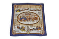 Hermes Carre 90 Scarf Winter Post L'hiver en Poste Vintage Navy White