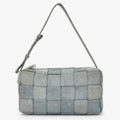 Bottega Veneta Maxi Intrecciato Cassette Shoulder Bag Denim Fabric Indigo Washed