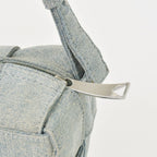Bottega Veneta Maxi Intrecciato Cassette Shoulder Bag Denim Fabric Indigo Washed — view 5