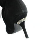 Louis Vuitton Long Boots Pointed Toe Logo Suede 35.5 Black — view 6