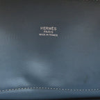 Hermes Bolide Hand Tote Blue Leather Purse — view 9