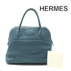 Hermes Bolide Hand Tote Blue Leather Purse