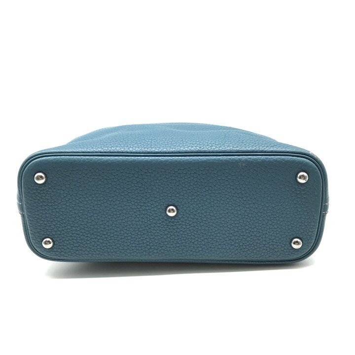 Hermes Bolide Hand Tote Blue Leather Purse — view 4