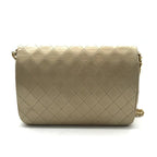 Chanel CC Logo Quilted Lambskin Chain Shoulder Bag Beige Purse — view 2