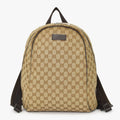 Gucci GG Canvas Backpack Brown Beig Leather Pattern