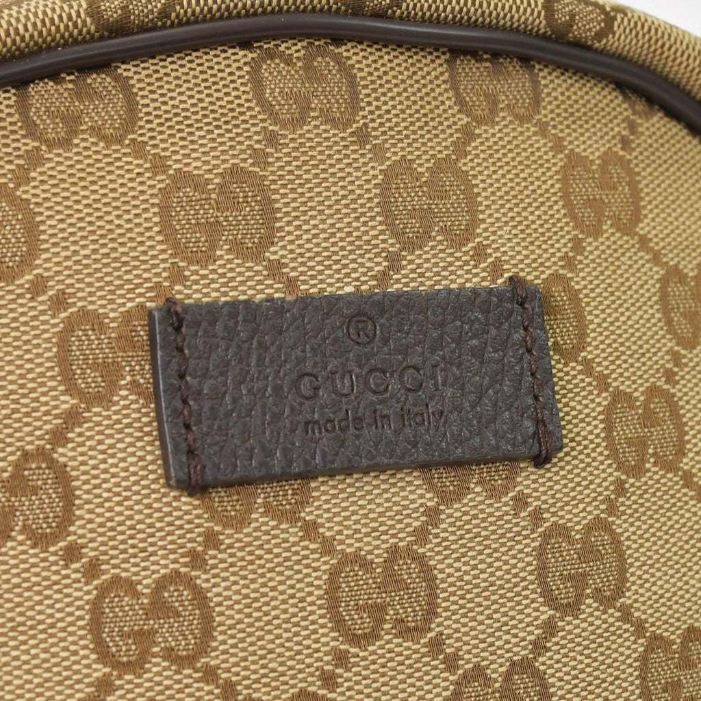 Gucci GG Canvas Backpack Brown Beig Leather Pattern — view 5