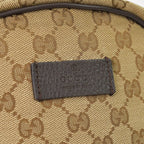 Gucci GG Canvas Backpack Brown Beig Leather Pattern — view 5