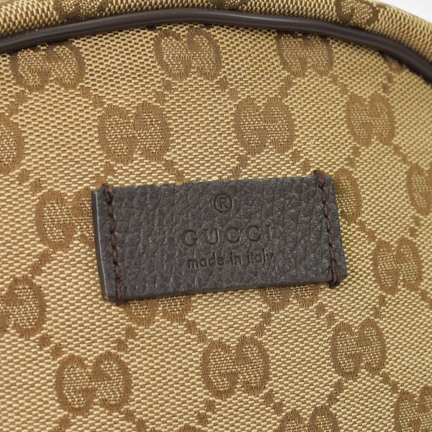 Gucci GG Canvas Backpack Brown Beig Leather Pattern — view 5