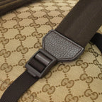 Gucci GG Canvas Backpack Brown Beig Leather Pattern — view 8