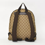 Gucci GG Canvas Backpack Brown Beig Leather Pattern — view 4