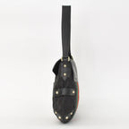 Gucci GG Canvas Shoulder Bag Gold Black Green — view 2