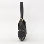 Gucci GG Canvas Shoulder Bag Gold Black Green — view 4