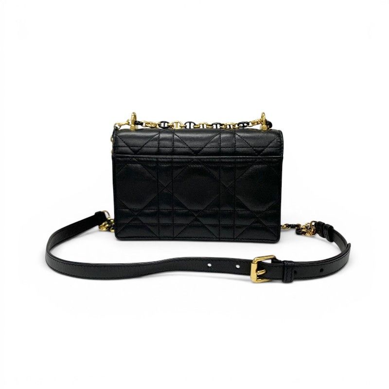 Dior Shoulder Bag Black Gold Miss Caro Macro Cannage Chain — view 3